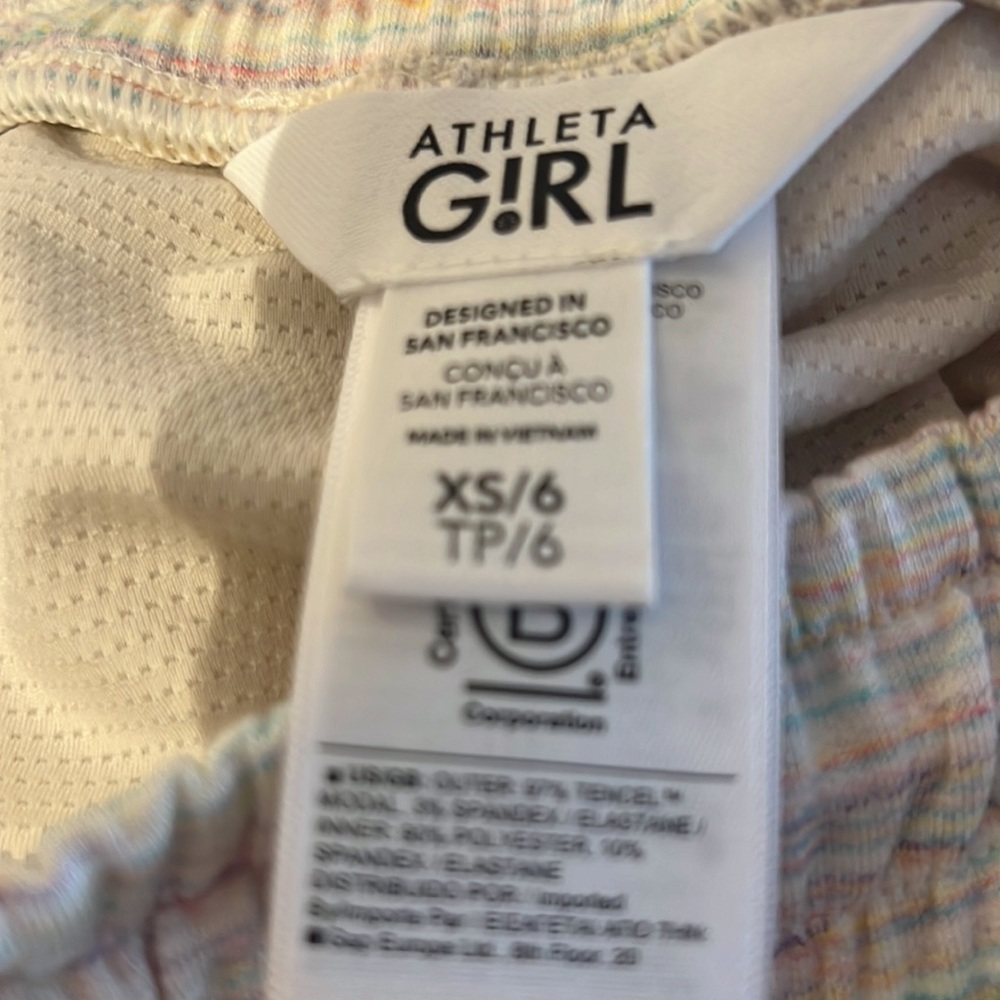 Athleta girl chasing rainbows top/shorts size XS /6 - Picture 13 of 13